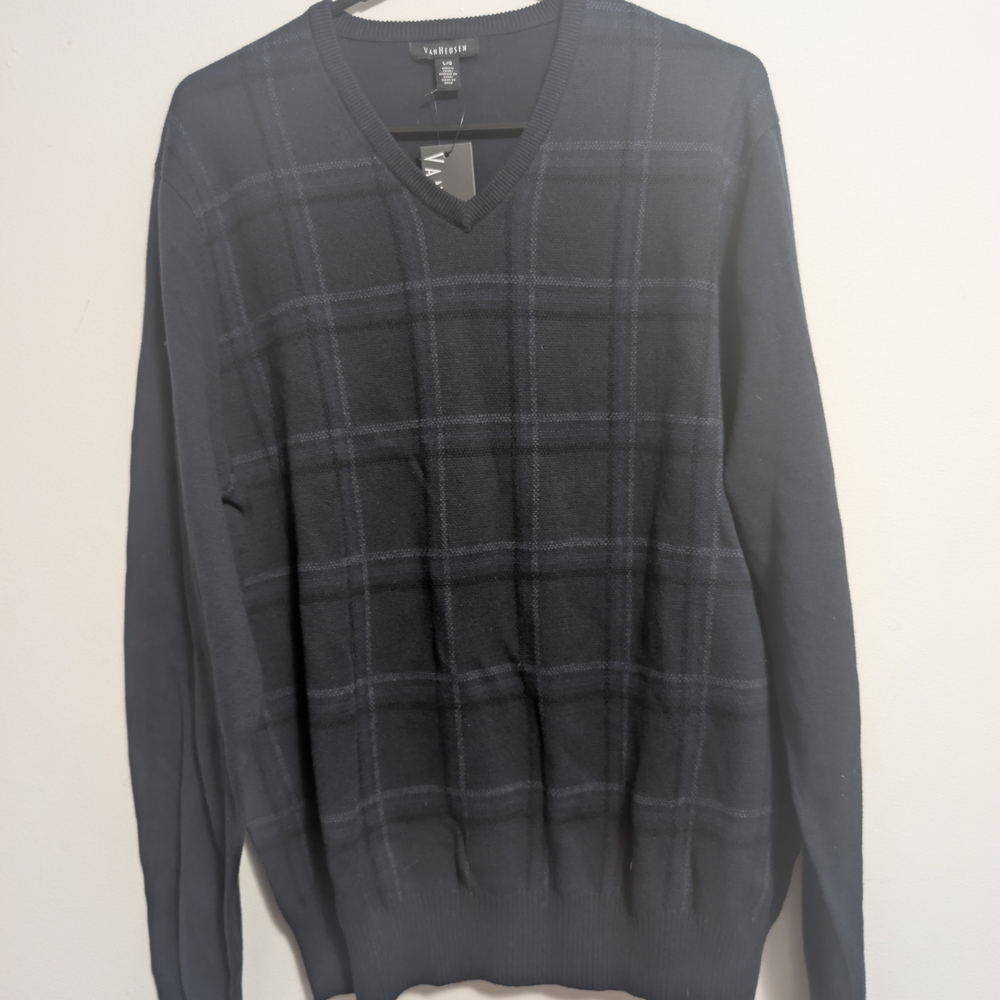 Van Heusen Men's Dark Blue V-Neck Sweater